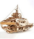 【公式】Ugears ユーギアーズ タグボート 70078 Tugboat 木製 ブロック DIY パズル 組立 想像力 創造力 おもちゃ　知育 ウッドパズル 3D 工作キット 木製 模型 キット その1