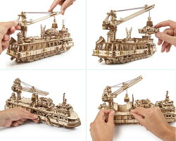 Ugearsユーギアーズリサーチベッセル70135木製ブロックDIYパズル組立想像力創造力おもちゃ知育ウッドパズル3D工作キット木製模型キットつくるんです