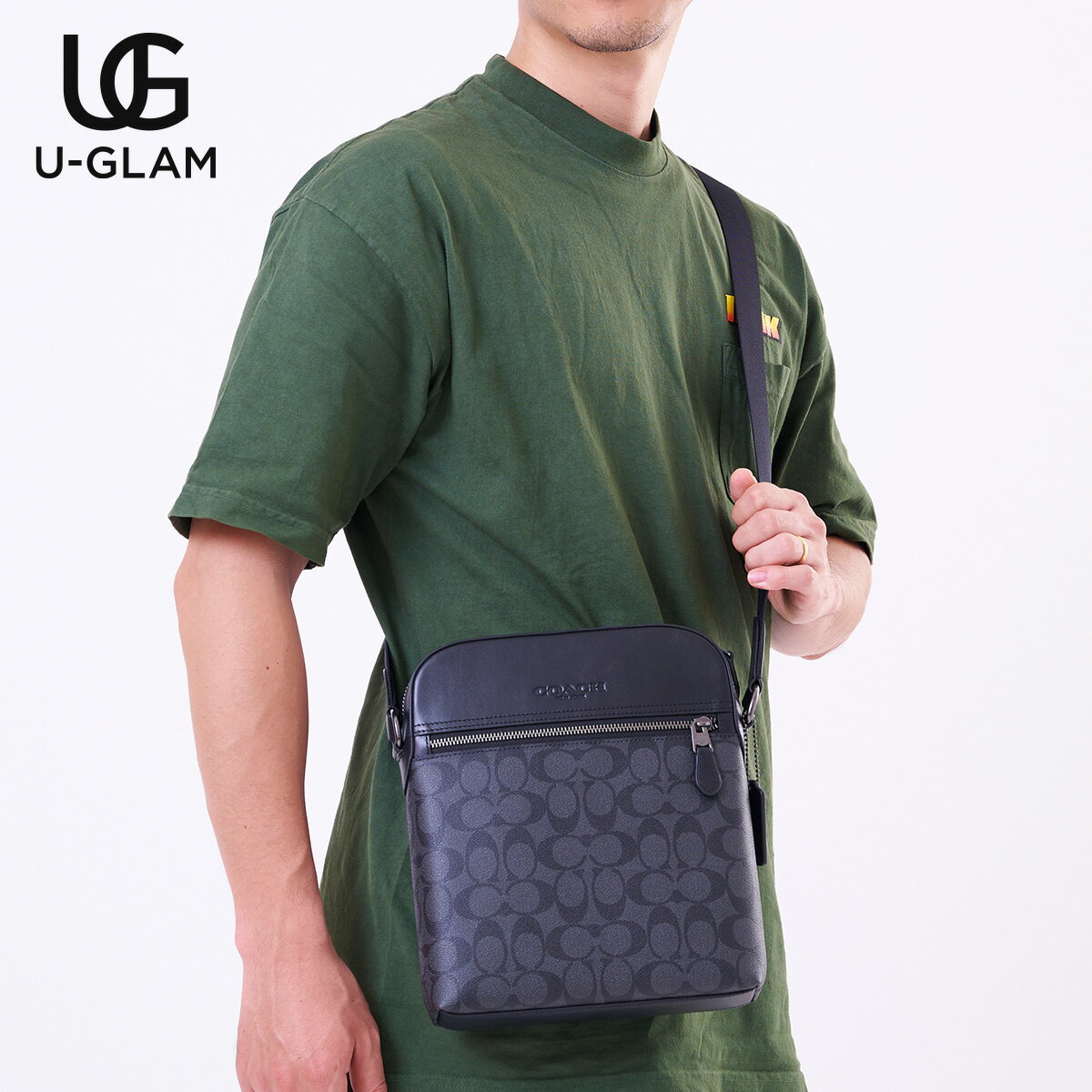 COACH 　コーチ　メッセンジャーバッグ 　ショルダー　メンズ　黒 コーチ COACH バッグ メンズ ショルダーバッグ 斜めがけ