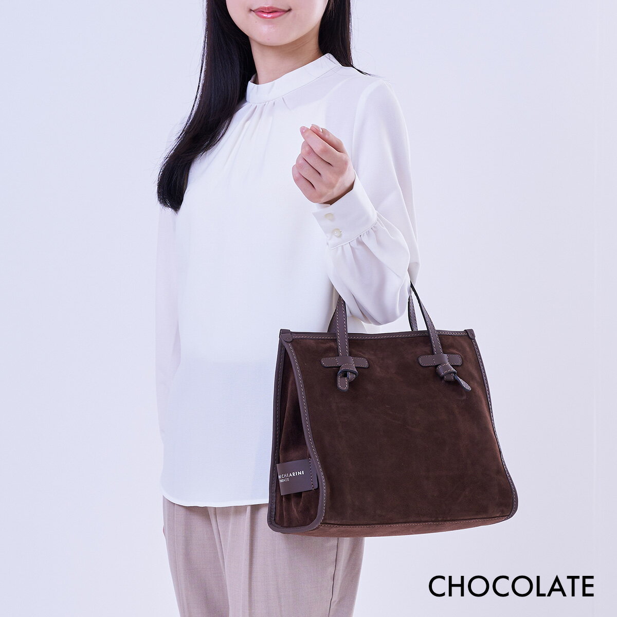 ★Black Friday限定！ポイント最大10倍★GIANNI CHIARINI ジャンニ・キアリーニ バッグ トートバッグ MARCELLA S マルチェッラ S BS 9752 CM-PL CHOCOLATE レディース