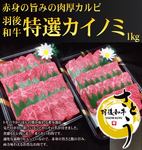 秋田県産羽後和牛　特選カイノミ焼肉用　1kg