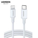 UGREEN USB C to Lightning ケーブル【MFi認証取得 3A急速充電 】PDライトニングケーブル iPhone 14 / iPhone 13/12//12 ProMax、iPhone 11 Pro Max XR XS Maxなどに対応 (1M)