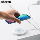 UGREEN Qi認証 ワイヤレス充電器 15W Type Cケーブル 巻き取り式 急速充電 磁石式 iPhone 13/13 Pro/13 Mini/13 Pro Max/12/SE 2020/11, Galaxy S21/S20/Note 10/S10,AirPods Proなどに対応 iphone ワイヤレス充電器 マグネット