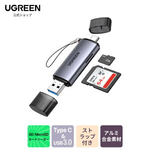 UGREEN ɥ꡼ USB-C/A SD TF 2in1 MicroSD ® USB3.0 ꥫɥ꡼ OTGб ޥ ֥å MacBook Windows PCŬ SDɥ꡼ Type-C 12 USB ̿ ¸ ޥSDɥ꡼ Android ޥ