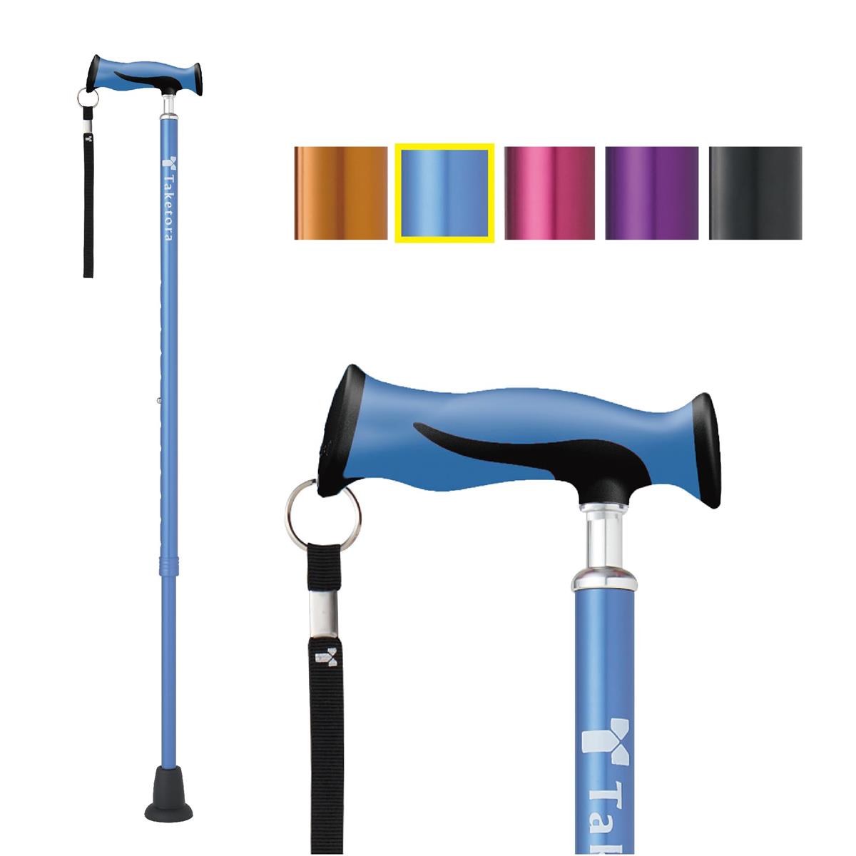 竹虎 バンブーステッキ ブルー 【SGマーク取得 杖】 軽量 手が小さくても 握りやすい フィット感 スリムネック 細首タイプ 12段階調節 (身長130 ~ 186cm対応) 敬老の日 母の日 父の日 プレゼント ギフト