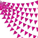 PinkBlume 明るいピンク三角旗 布ガーランドバナーパーティー 飾り暗いピンクペナント結婚式女の子誕生日 赤ちゃんの 100日祝い 装飾ローズレッドフラミンゴのテーマアウトドア旗 ピクニック三角テント飾り屋内および屋外の店舗の庭の休日の装飾品