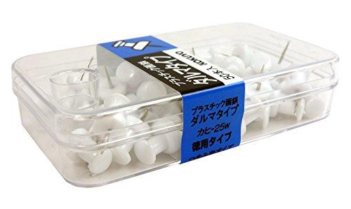 サイズ：58×23×102mm◆商品名：コクヨ プラスチック画鋲 ダルマタイプ 50本入 白 カヒ-25W【寸法】58×23×102mm【種類】 ダルマタイプ【入り数】 50本【色】 白【材質】 ヘッド部/R-PS、針/スチール説明●50本入りでダルマタイプのプラスチック画鋲です。
