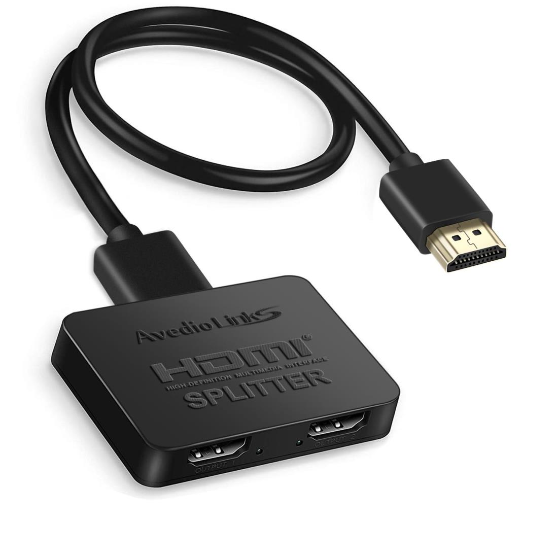 avedio links HDMI分配器 4Kx2K HDMIスプリッター 1入力2出力 3D、フルHD、 1080P、HDCP1.4対応 HDMI 二股 お好みの2台のディスプレイに同時出力可能 USB電源ケーブル&HDMIケーブル付属 XBOX/PS5/HDTV/D V Dプレーヤーに適用【軽量設計、信号ロスなし】