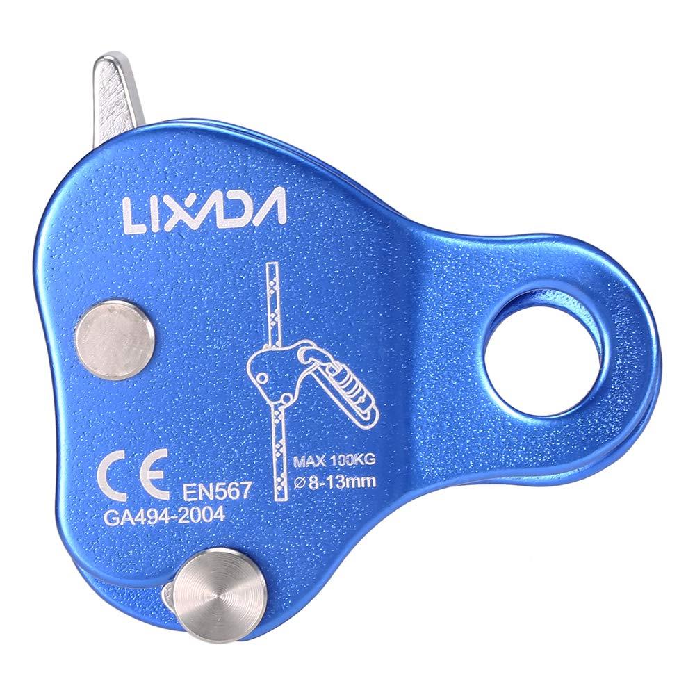 Lixada マイクロプーリー シンプルアセンダー ベアリングモバイルサイド クライミングプーリー CE/UIAA認証 登山 運搬 輸送 クライミング用 ブルー