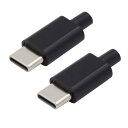 chenyang USB C DIYコネクター USB 3.1 Type C 24ピン PD100W オスプラグポート修理 交換用はんだアダプター PCBボード付き ブラックハウジング 2個パック(2)
