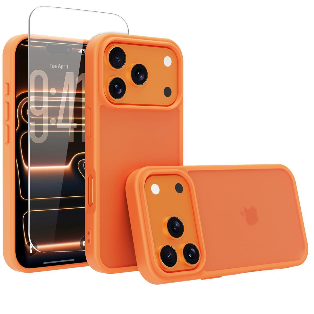 サイズ：Phone 17 pro◆商品名：PinLiSheng iphone 17 pro ケース 3倍米軍MIL規格 PC背面TPUバンパー 耐衝撃 黄変防止 指紋防止 アイフォン17 pro携帯スマホケース 耐衝撃 SGS認証 薄型 ストラップホール付き いPhone17 pro 対応6.3 インチ (オレンジ, Phone 17 pro)【対応機種】iphone 17 pro 専用のクリアケース。精密設計で端末にぴったりフィットし、しっかり保護。【MIL規格の耐衝撃設計】 米軍MIL規格の衝撃吸収ポケットを四隅に内蔵。様々な角度から落下させる実験をしたところ、本体に傷はつきませんでした。高い耐衝撃性を誇り、本体を全方位からしっかりと守ります。【半透明・マット仕上げ】背面は耐久性や耐摩耗性に優れたポリカーボネート使用。表面には指紋防止ナノコーティングを施しており、指紋がつく心配もありません。マットな質感でサラサラした触り心地。背面は半透明なので、リンゴマークが透 けて見えるようになっています。高級感も併せ持ったケースです。【細部まで保護】ケースは液晶画面より1.5mm高く、カメ ラレンズより2.5mm高く、ディスプレイやカメ ラレンズへのダメージを最低限まで抑えます。細部まで保護しており、安心感は抜群です。【ストラップ装着可能】 ケースにはハンドストラップを取り付けでき、携帯性や落下防止に役立ちます。【対応機種】iphone 17 pro 専用です。精確にカット加工しているので、ボタンが押しやすく、ポートも使いやすくなっており、機能性に影響しません。 【半透明・マットな質感】背面が透 ける特性を汲み取ったデザインで、i Phoneのかっこいいリンゴロゴが薄っり見えて、高級感と神秘感が溢れている。背面のポリカーボネートは耐久性や耐摩耗性に優れ、長く使っても綺麗に見え。 【高耐衝撃性・カメ ラ保護】免震構造である高弾力バンパーと耐震構造である丈夫なポリカーボネート背面で組み合わせて、バランスが良く落下衝撃を本体に伝えにくくなる。隆起エッジにより、スマホを置いた時にスクリー ンやカメ ラが擦れにくくなり、傷から保護することができます。 【スリム・軽量】この握りやすいケースは、厚さたった1.2 cmなので、スマホに近い感覚を味わうことができ、ケースをつけたままコネクタへの接続が可能で。 【】i Phone ケースを安心してお使いいただくために、当店は製品に関するを提供します。製品に不具合がある場合、画面より出品者にいただき、内容に応じて、交換などの対応が可能です。