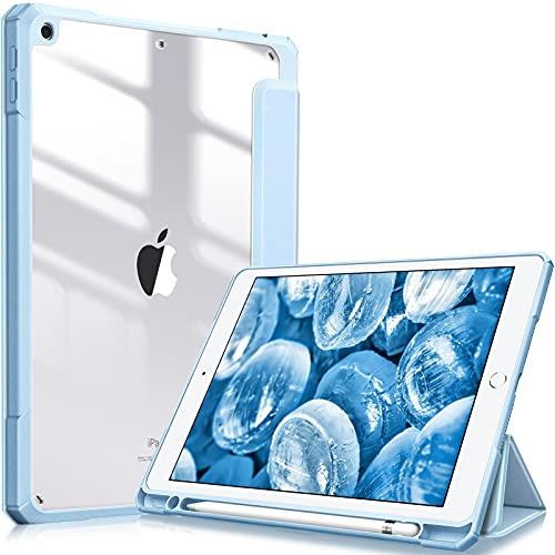 Fintie iPad 10.2 ケース iPad 第9 / 8 / 7世代 ケース 2021 2020 2019 透明バックカバー Apple Pencil 収納可能 三つ折スタンド スリープ機能 軽量 薄型 傷つけ防止 PU合成レザー TPU (モデル番号A2602、A2603、A2604、A2605)(スカイブルー) Fintie iPad 10.2 ケース iPad 第9 / 8 / 7世代 ケース 2021 2020 2019 透明バックカバー Apple Pencil 収納可能 三つ折スタンド スリープ機能 軽量 薄型 傷つけ防止 PU合成レザー TPU (モデル番号A2602、A2603、A2604、A2605)(スカイブルー)