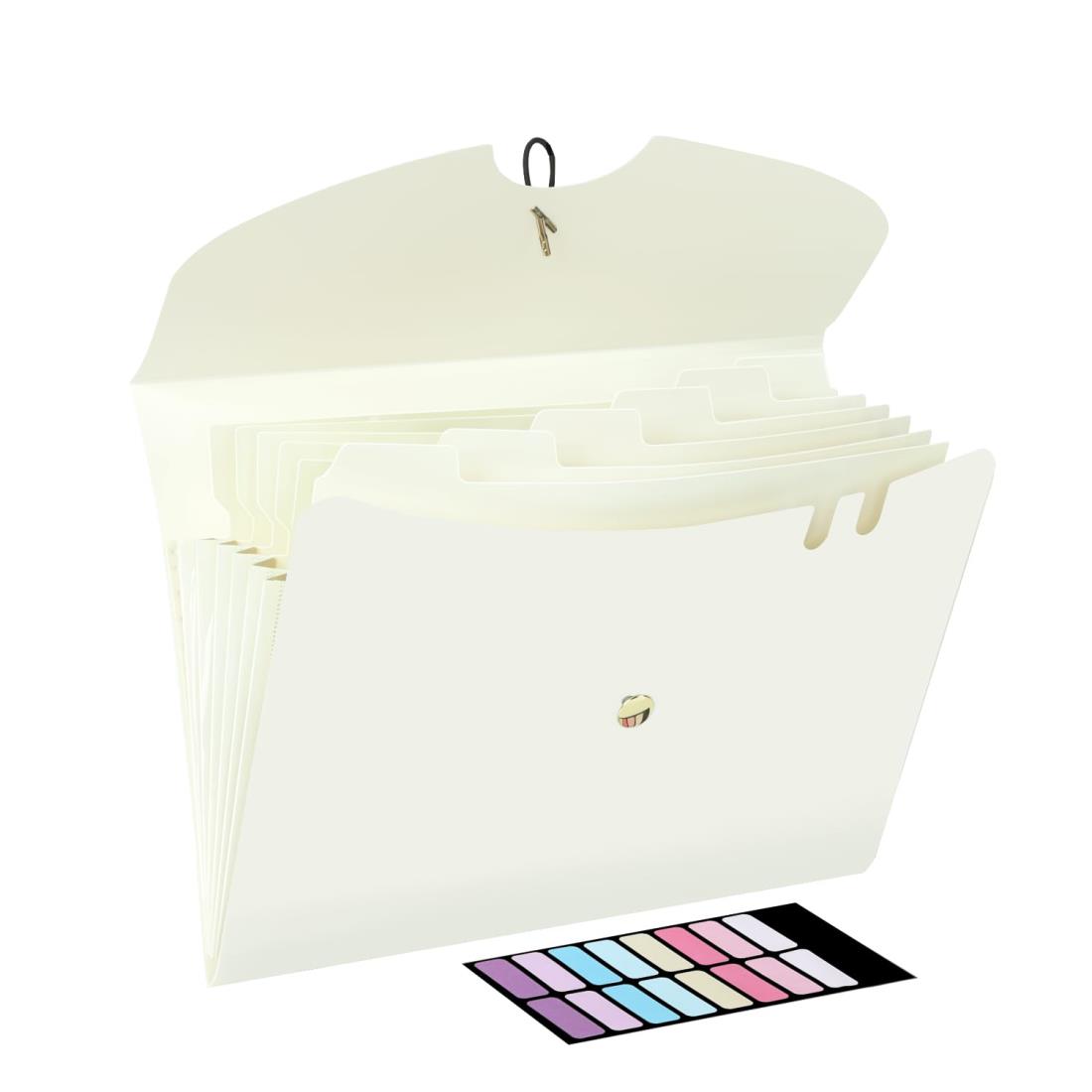 DoocliB ドキュメントファイル a4 7ポケット 持ち運び 拡張ファイルフォルダー ヨコ型 アコーディオン..