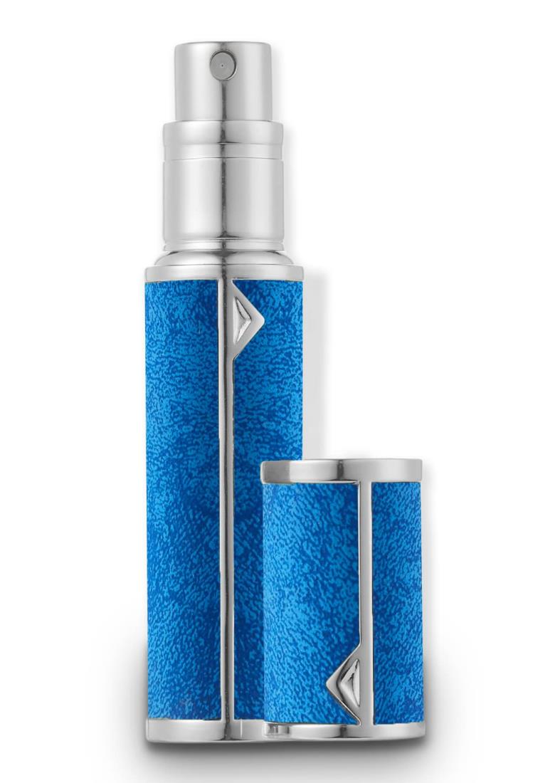 AlxMuNao アトマイザー 香水 レザースプレ ー 噴霧器 携帯用 詰め替え容器 香水用 機内持ち込み可能 プシュ式 (5ml、青)