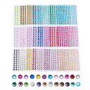 PandaHall 3168個 ラインストーン シール 3mm 4mm 5mm 6mm ラインストーン 4サイズ カラフル 大容量 ネイル用 ラインストーンステッカー 貼り付け 人工アクリル 輝き カボション デコ電話・携帯装飾・ネイルパーツ・ジュェリー作りDIY用 手芸素材 混合色(3)