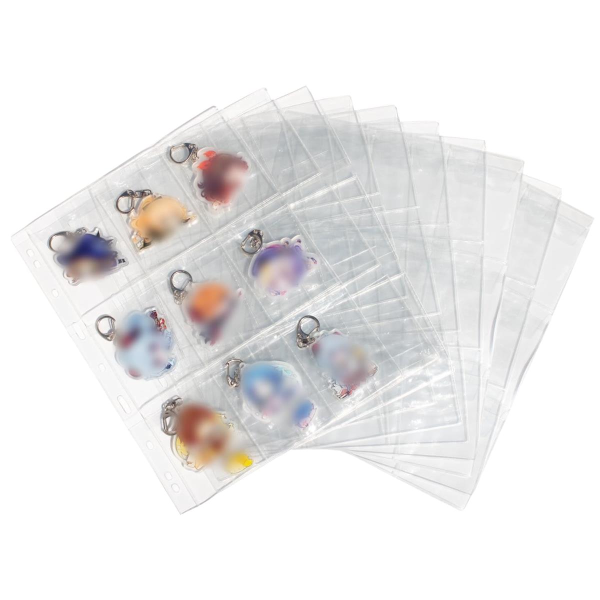 MYFEELGAGA 【10枚入り】65mm 缶バッジ収納ファイル A4サイズ 追加ファイル 大容量 落下防止フタ付き ..