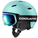 Odoland スキーヘルメ ットセット ゴーグル付き スノーボードヘルメ ット ダイヤル式サイズ調整 メガネ対応 ダブル球面レンズ 防風 曇り止め 耐衝撃 U...