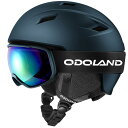 Odoland スキーヘルメ ットセット ゴーグル付き スノーボードヘルメ ット ダイヤル式サイズ調整 メガネ対応 ダブル球面レンズ 防風 曇り止め 耐衝撃 U...