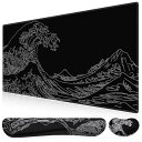 iCasso マウスパッド リストレスト3点セット 90x40cm 大型 ゲーミングマウスパッド 低反発 キーボード用+マウス用 手首クッション 長さ45+14...