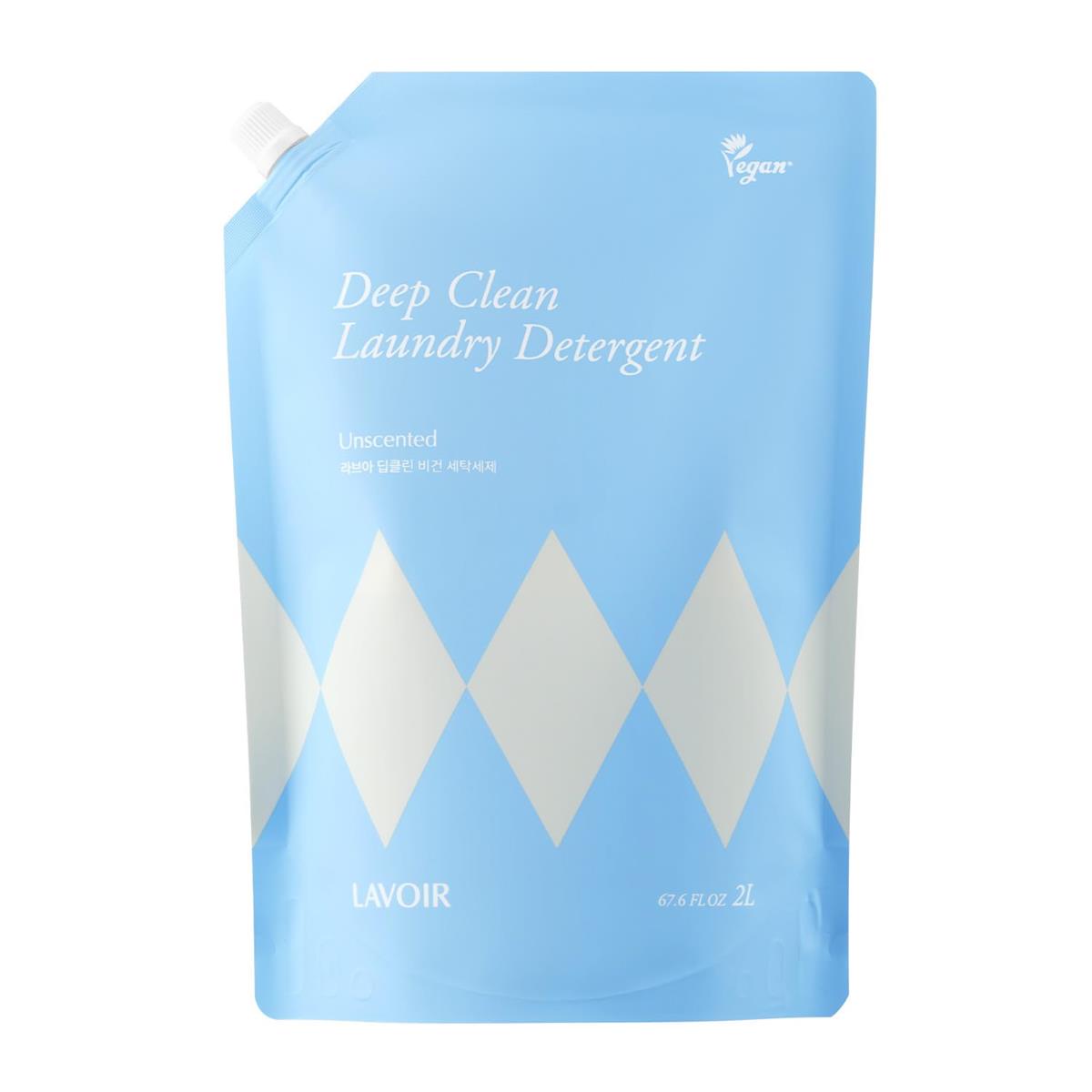 ラヴア ディープクリ ーン 洗濯洗剤｜無香料・無添加｜強力洗浄｜植物由来・低刺激 中性｜重曹＆クエン酸 配合｜部屋干し｜大容量｜詰め替え用 2000mL