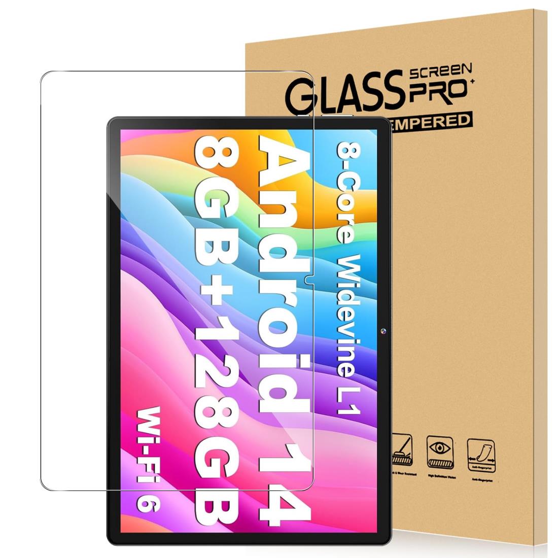 For MARVUE Pad M13 フィルム 強化ガラス タブレット 10インチ 高透過率 高感度タッチ 硬度9H 指紋防止 Greerass 気泡防止 撥水撥油 耐衝撃 貼り付け簡単 液晶保護 超薄飛散防止 MARVUE Pad M13 タブレット 10インチ 対応 保護フィルムの商品画像