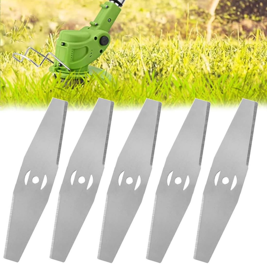 草刈り機 替え刃 芝刈り機ブレード グラストリマー カッターブレード ステンレス鋼 除草 雑草カッター 頑丈 耐久 錆びにくい ガーデン 園芸用 農業 庭 山林用 交換用ブレード 交換用アクセサリー 5枚セット