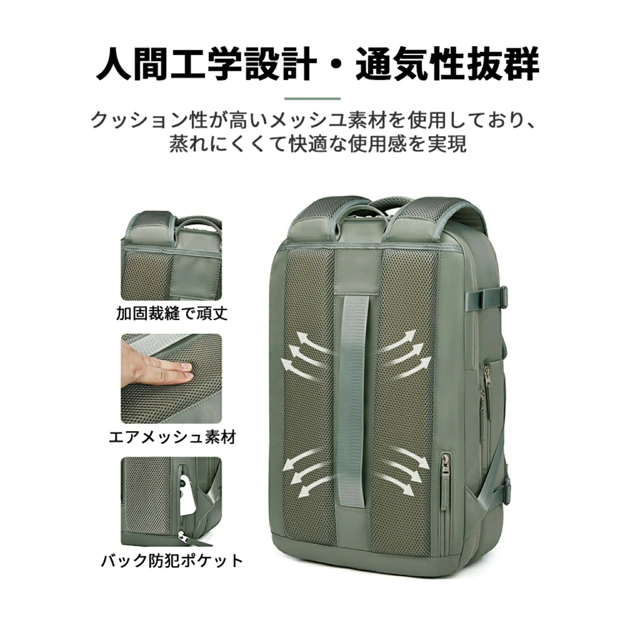 大容量 リュック レディース 男女兼用 トラベル ビジネス バックパック 機内持ち込...