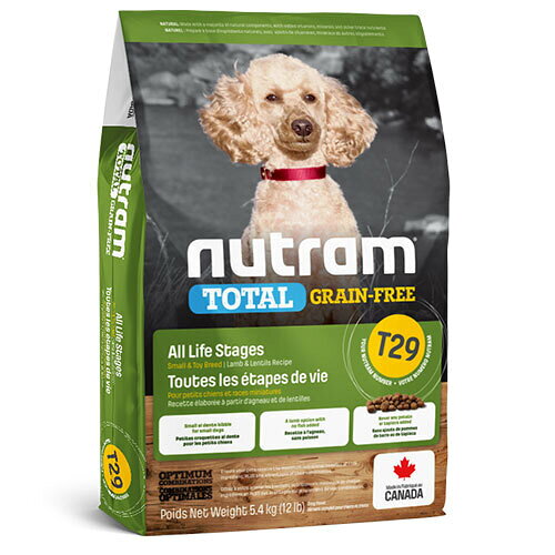 乐天商城 - T29 NUTRAM TOTAL GRAIN-FREE ラム＆レンズ豆 ドッグフード（小型犬用） 5.4kg 小粒