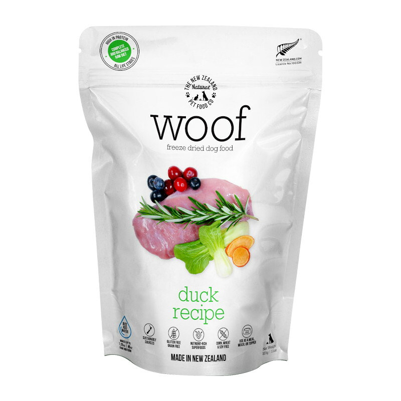 乐天商城 - Furry Friends　WOOF ワフ　フリーズドライドッグフード　ダック　1kg 犬用総合栄養食　全年齢対象