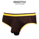 【King Style(キングスタイル)】網ポケット付 壮快パンツ:ブリーフ(下向き)MD-D3407 全1色(ブラック)microModal素材