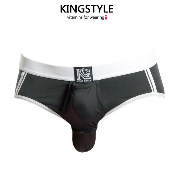 【King Style（キングスタイル）】網ポケット付 壮快パンツ：ブリーフ（上向き）PLC-377 全3色（ブラック・ホワイト…