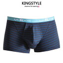 【King Style(キングスタイル)】網ポケット付 壮快パンツ:トランクス(下向き)CO-D4844 全1色(ブルーストライプ)