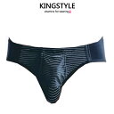 【King Style（キングスタイル）】網ポケット付 壮快パンツ：ブリーフ（上向き）LE-C3329 全2色（ブラックストライプ グリーンブラックストライプ）