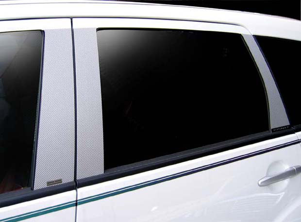 【smtb-F】【全国送料無料！】ハセプロ　マジカルカーボン　★ピラーセット★ 左右合計6枚 ノーマルカット　アウトランダー　CW5W　（H17/01〜H19/09） ブラック/ シルバー/ ガンメタ/ マットブラック/ レッド/ ピンク/ ブルー