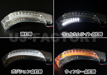 【定形外可】eマーク付！LEDウェルカムライト★ポジション機能付（白）★トヨタ　プリウス　NHW20 （H15/09〜H21/05）