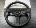 【正規品】NARDI CLASSIC ブラックレザー （クラシックレザー） ステアリング / 34パイ（N341） or 36パイ（N130）　ブラックスポーク/グレーステッチ　（ホーンボタン付属） ナルディ