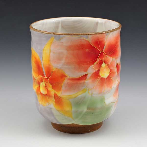 湯呑み 湯のみ 湯飲み 京焼 清水焼 湯呑み茶碗 おしゃれ 高級 プレゼント花集いシリーズ 一ヶ湯呑 湯飲み茶碗 らん