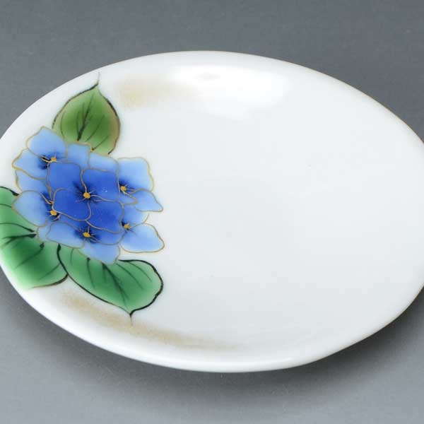 Sekisui - 皿 おしゃれ 京焼 清水焼 磁器製 日本製 器 三寸皿 四季の花（紫陽花） しきのはな（あじさい） おしゃれ 高級 プレゼント 人気 和食器