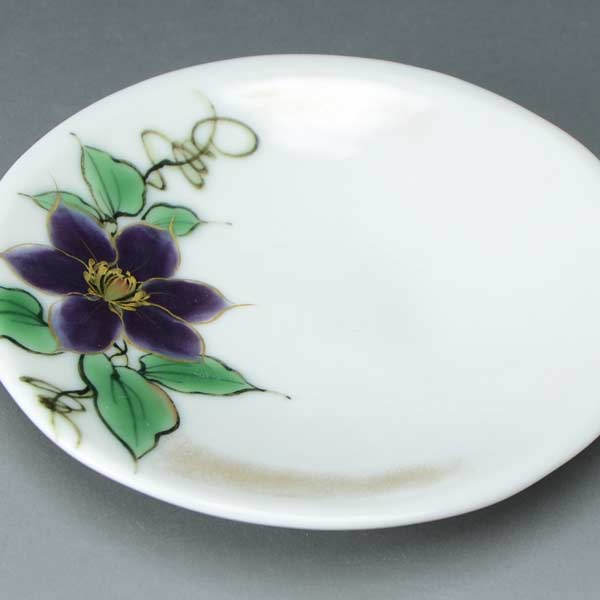 Sekisui - 皿 おしゃれ 京焼 清水焼 磁器製 日本製 器 三寸皿 四季の花（鉄線） しきのはな（てつせん） おしゃれ 高級 プレゼント 人気 和食器