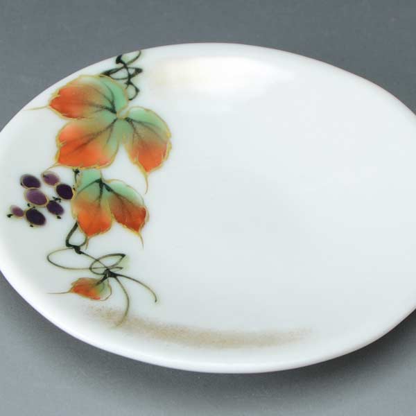 Sekisui - 皿 おしゃれ 京焼 清水焼 磁器製 日本製 器 三寸皿 四季の花（山葡萄） しきのはな（やまぶどう） おしゃれ 高級 プレゼント 人気 和食器