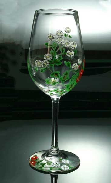【 送料無料 】 京焼き絵付け ワイングラス（小） ギフト 十二ケ月花鳥図（菊）
