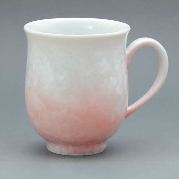 マグカップ コーヒーカップ 京焼 清水焼 磁器製 プレゼント 人気 和食器 花結晶（白地赤） はなけっしょう（しろじあか） 日本製 高級 おしゃれ