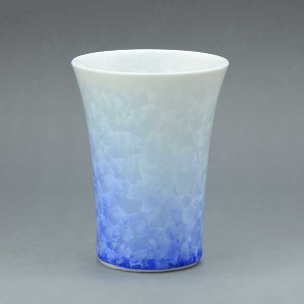 フリーカップ コーヒーカップ 湯呑 ビアカップ 茶碗 おしゃれ 京焼 清水焼 磁器製 フリーカップ 花結晶（白地青） はなけっしょう（しろじあお） 日本製 高級 プレゼント 人気 和食器 可愛い