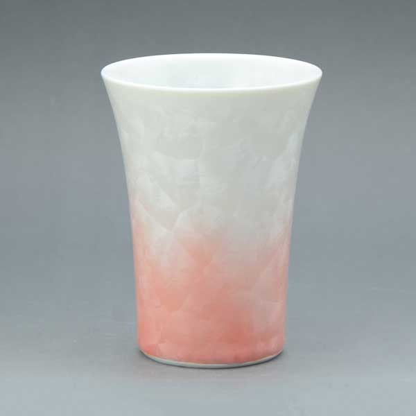 フリーカップ コーヒーカップ 湯呑 ビアカップ 茶碗 おしゃれ 京焼 清水焼 磁器製 フリーカップ 花結晶（白地赤） はなけっしょう（しろじあか） 日本製 高級 プレゼント 人気 和食器 可愛い