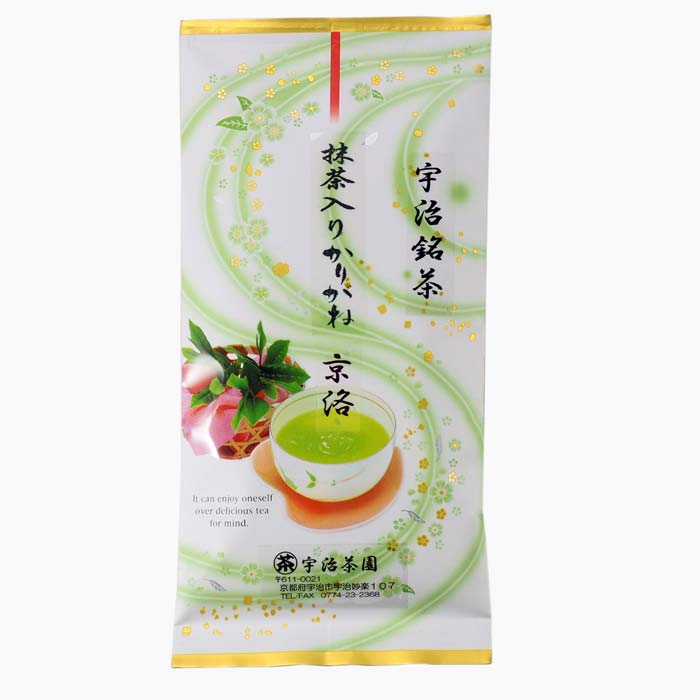 宇治茶 抹茶入り煎茶雁ケ音 京洛(100g入） 特上 高級 高品質 茶葉 緑茶 お茶 日本茶 京都 老舗 贈り物 ギフト プレゼント 御祝 御礼 内祝 母の日 父の日 敬老の日 お中元 お歳暮 無添加 お取り寄せ グルメ 海外配送