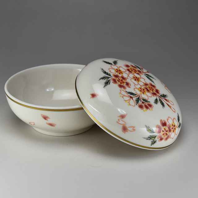 乐天商城 - 蓋物 おしゃれ 京焼 清水焼 磁器製 日本製 器 蓋物 花桜 はなさくら おしゃれ 高級 プレゼント 人気 和食器