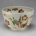 抹茶碗 抹茶茶碗 茶道具 京都 京焼 清水焼 陶器製 日本製 器 茶道具 抹茶碗 1客 紙箱入り 金彩折り鶴 おしゃれ 高級 プレゼント 人気 和食器