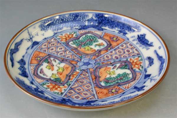 乐天商城 - 皿 おしゃれ 京焼 清水焼 磁器製 日本製 器 四寸皿 色絵帯山水 (いろえおびさんすい) おしゃれ 高級 プレゼント 人気 和食器