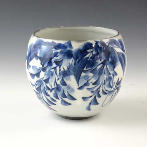 湯呑み 湯のみ 湯飲み 京焼 清水焼 湯呑み茶碗 陶器製 日本製 器 玉湯呑 染付藤 おしゃれ 高級 プレゼント 人気 和食器