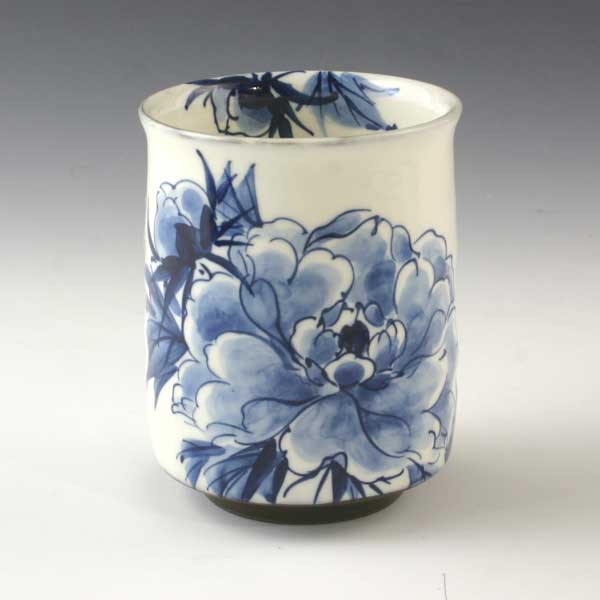 湯呑み 湯のみ 湯飲み 京焼 清水焼 湯呑み茶碗 陶器製 日本製 器 一ヶ湯呑 湯飲み茶碗 染付牡丹 おしゃ..